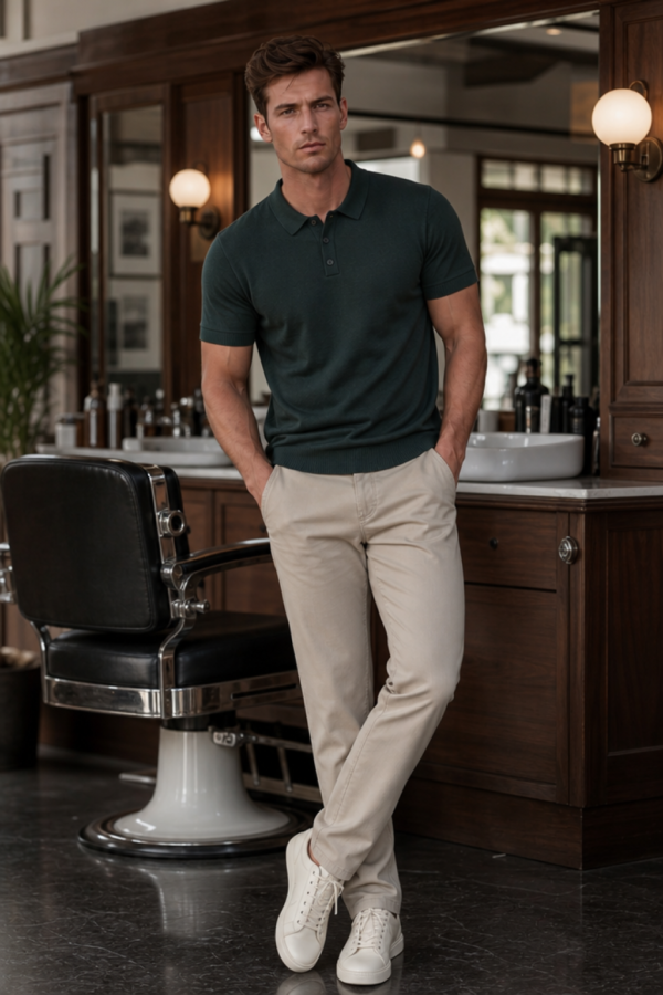 Clerk 12 knit polo product hero