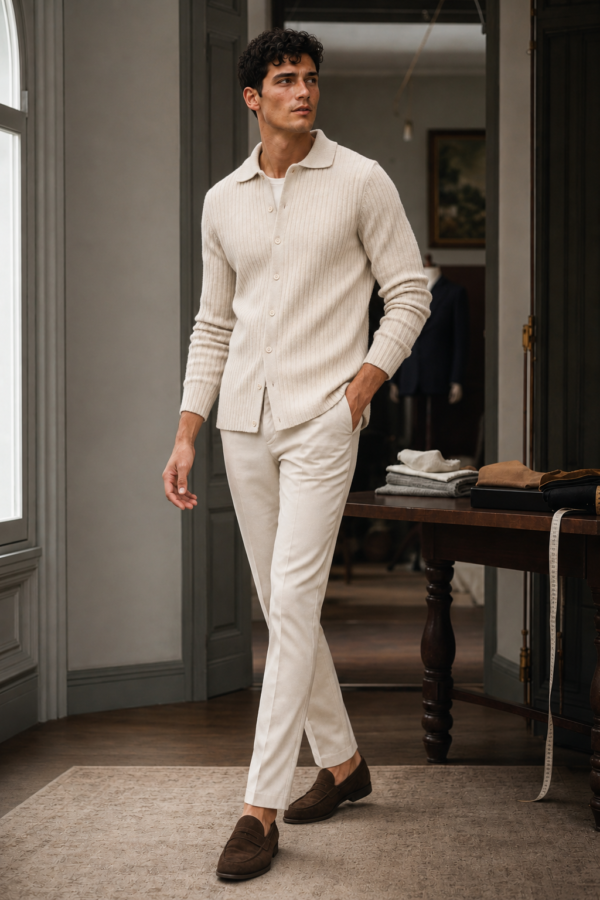 N9 14 rib cardigan alternate angle