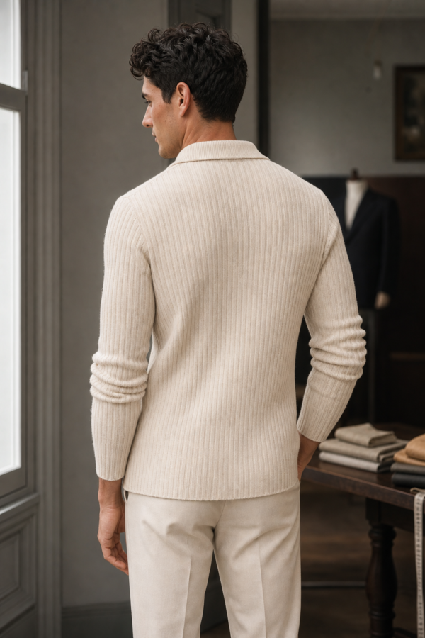N9 14 rib cardigan back or construction