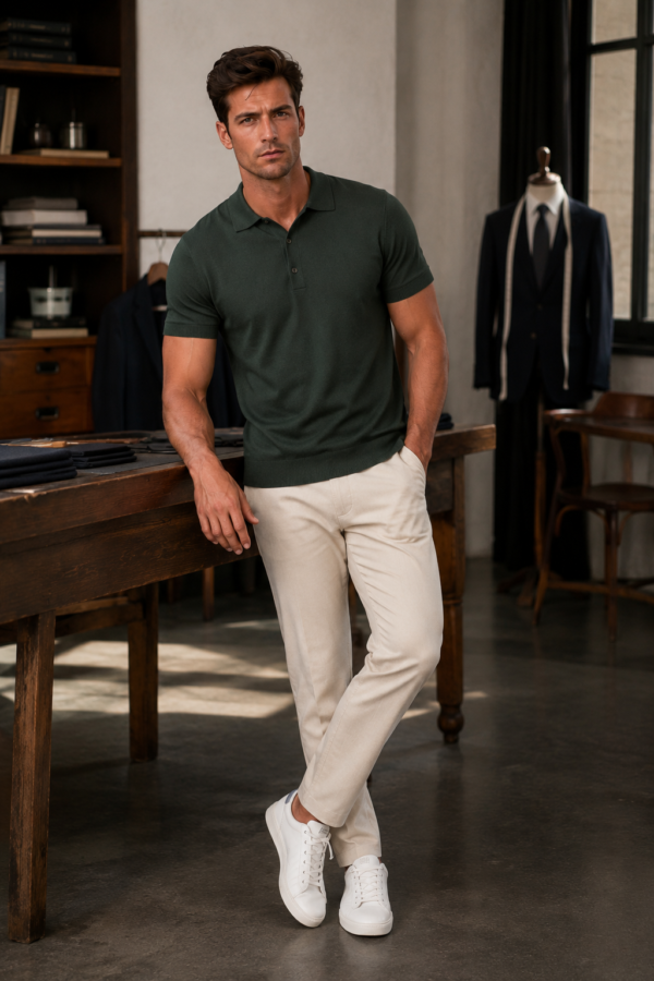 Clerk 22 knit polo product hero