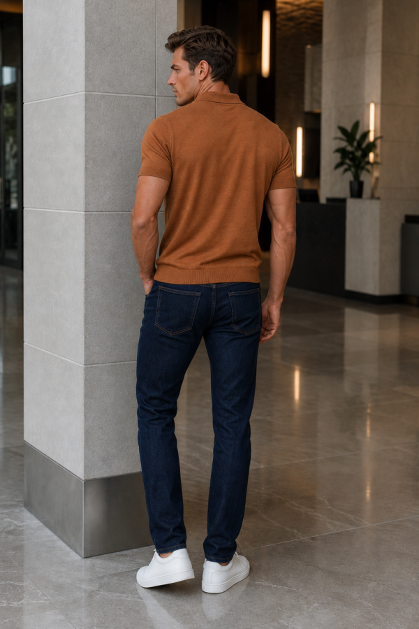 Bounces 27 knit polo back or construction