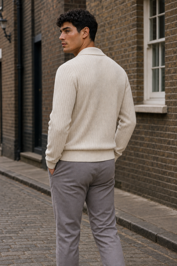 N9 34 rib cardigan back or construction