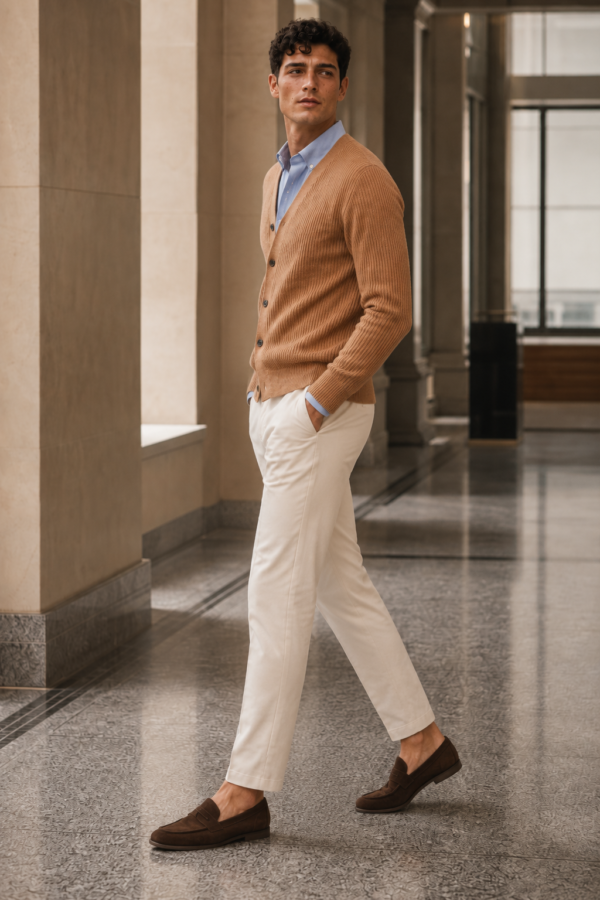 N9 44 rib cardigan alternate angle