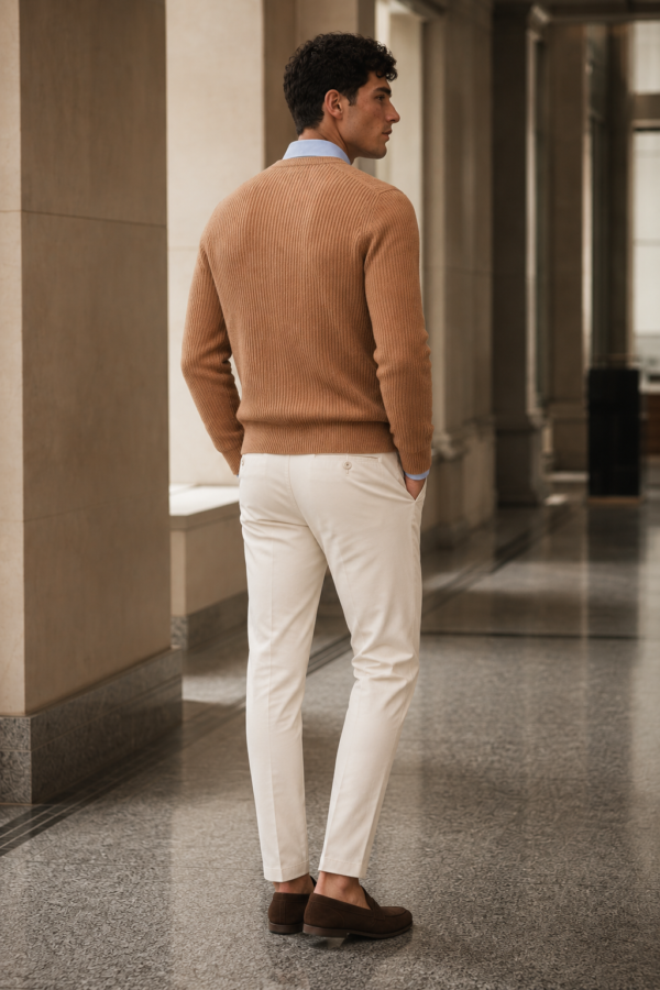 N9 44 rib cardigan back or construction