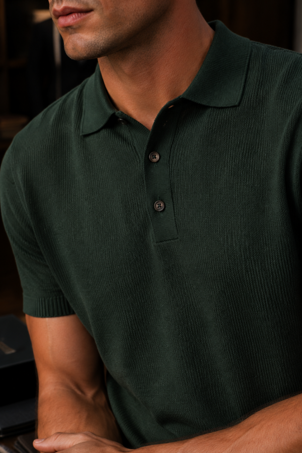 Bounces 47 knit polo fabric detail
