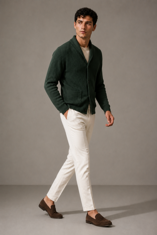 Forge 49 rib cardigan alternate angle