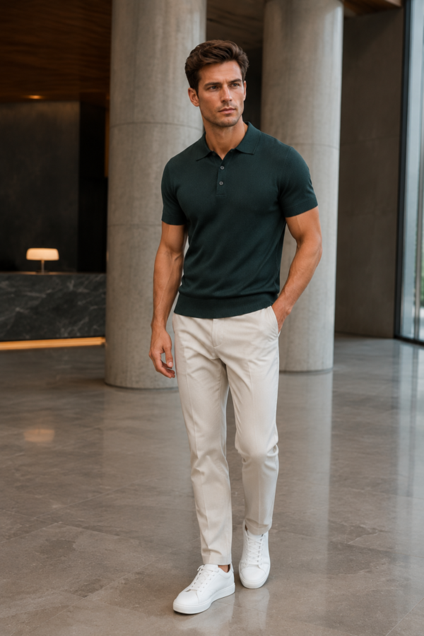 Clerk 52 knit polo product hero