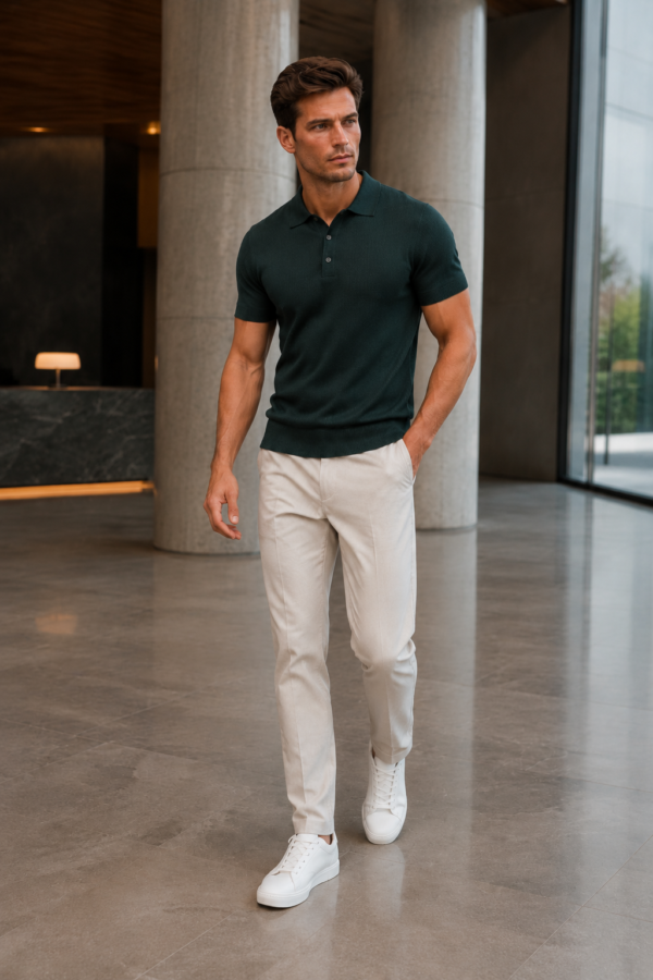 Clerk 52 knit polo alternate angle