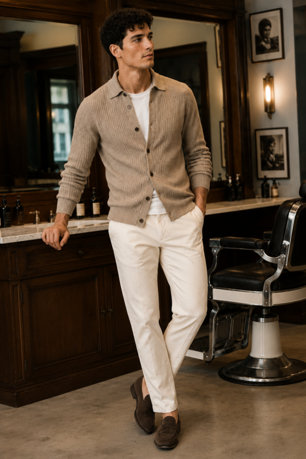 N9 54 rib cardigan alternate angle