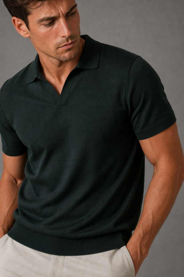 Bounces 57 knit polo fabric detail