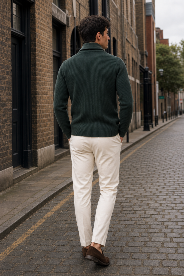 N9 84 rib cardigan back or construction